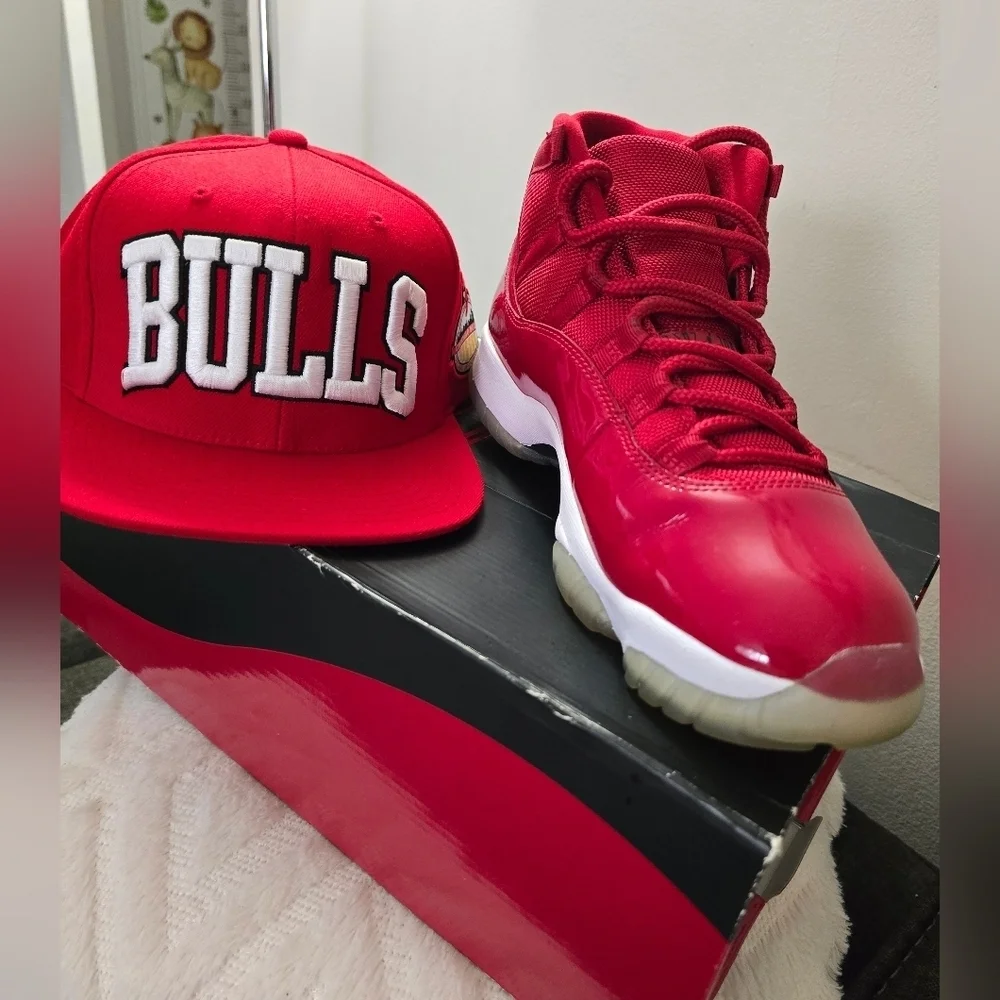 Nike Red and White High-Top Sneakers with Air Cushioning